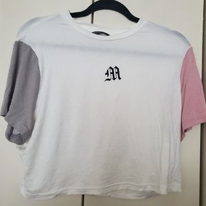 Pink, White, Gray Top